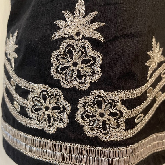 Vintage Boho Y2K Old Navy Black Silver Embroidered Skirt NWT - Picture 14 of 16